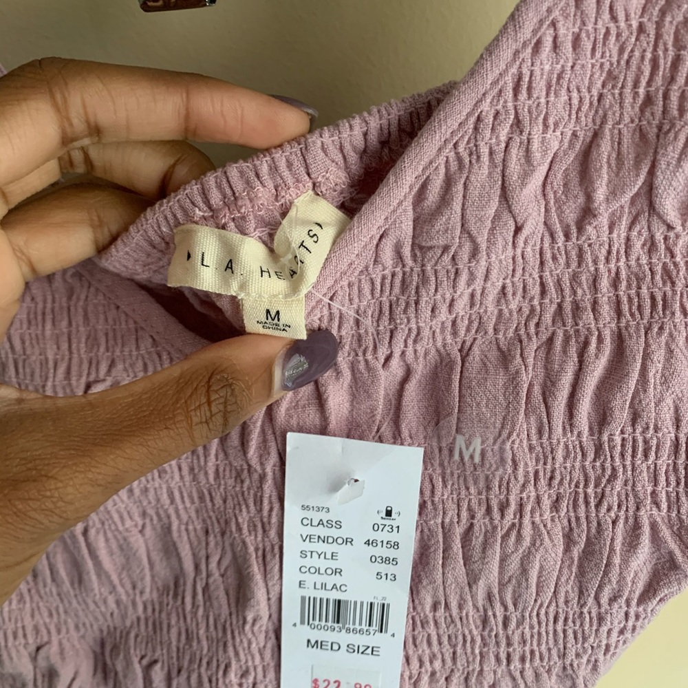 NWT✨ LA Hearts Pink Cropped Ruffle Tank, Sz. M - Picture 4 of 4